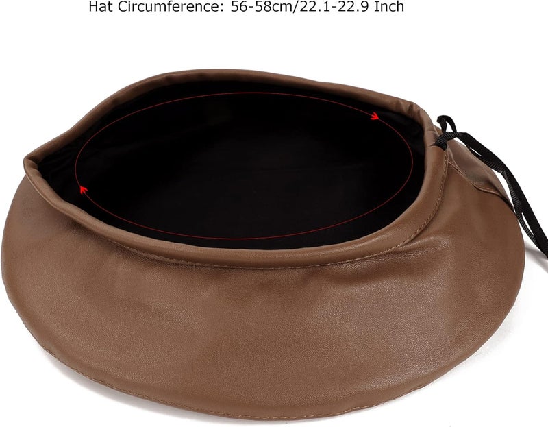 Wheebo PU Leather Berets for Women French Beret Hats Artist Painter Hat Classic Solid Style - Image 4